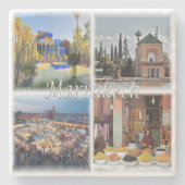 zMA017 MARRAKECH mosaic, Marokko, Afrika, Stenen Onderzetter (Voorkant)