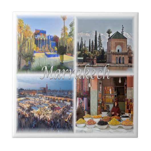 zMA017 MARRAKECH mosaic, Marokko, Afrika, Tegeltje (Voorkant)