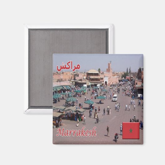 zMA025 MARRAKESH, Marokko, Afrika, Fridge Magneet (Voorkant / Achterkant)
