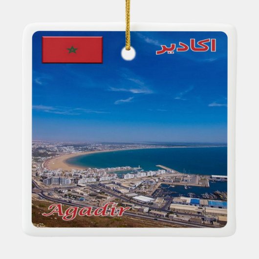 zMA026 AGADIR, Marokko, Afrika, Keramisch Ornament (Achterkant)