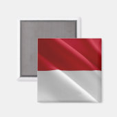 zMC002 MONEGASQUE wavig FLAG, Vorstendom Monaco, Magneet (Voorkant / Achterkant)