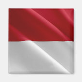 zMC002 MONEGASQUE wavig FLAG, Vorstendom Monaco, Magneet (Voorkant)
