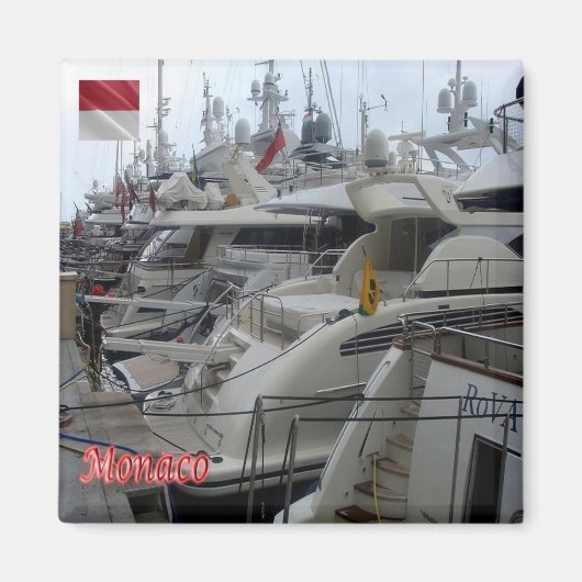 zMC003-jachten bij MONACO, Fridge Magneet (Voorkant)