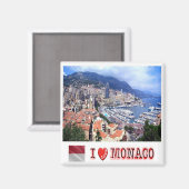 zMC007 PRINCIPALITEIT VAN MONACO, I Love, Fridge Magneet (Voorkant / Achterkant)