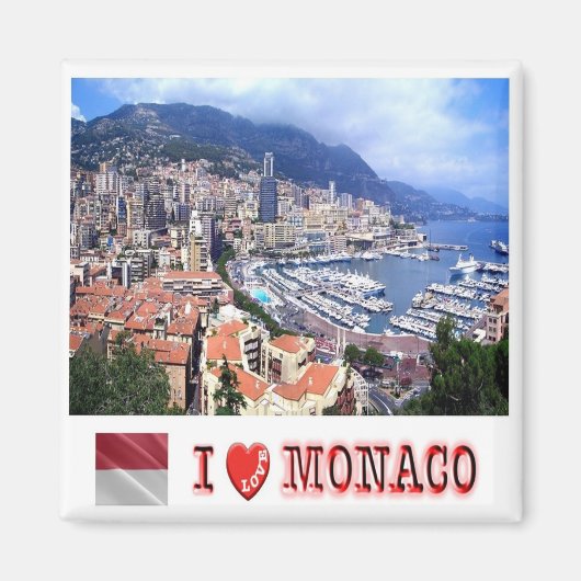 zMC007 PRINCIPALITEIT VAN MONACO, I Love, Fridge Magneet (Voorkant)