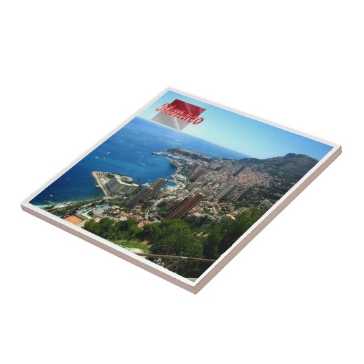 zMC010 PRINCIPALITEIT VAN MONACO, uitzicht Tegeltje (Zijkant)