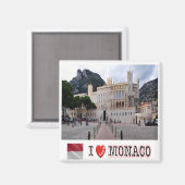zMC013 PALAIS DE MONACO, I Love, Fridge Magneet (Voorkant / Achterkant)