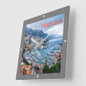 zMC018 MONTE CARLO Panorama, Monaco Vierkante Klok (Hoek)