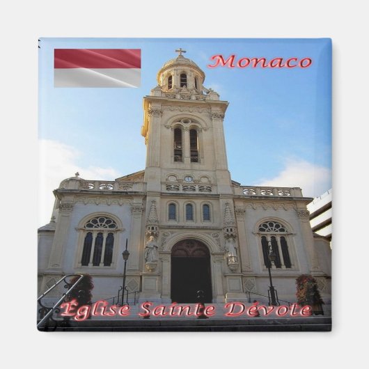zMC022 Monte Carlo, CHURCH SAINTE-DÉVOTE, Fridge Magneet (Voorkant)