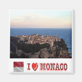 zMC024 VILLE MONACO wiew en "I LIEFT", vriend Magneet (Voorkant)
