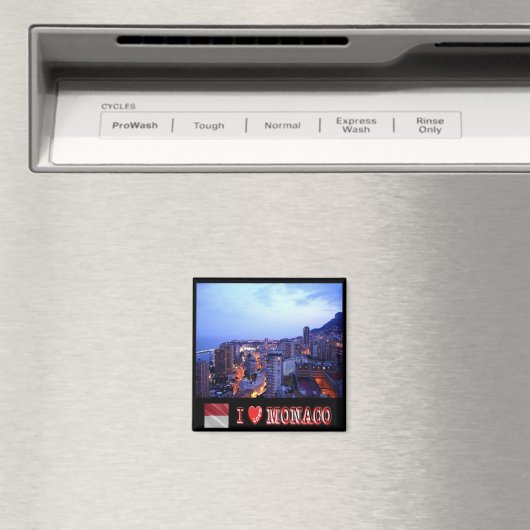 zMC031 MONACO "I Love", Fridge Magneet (Insitu (Vaatwasser))