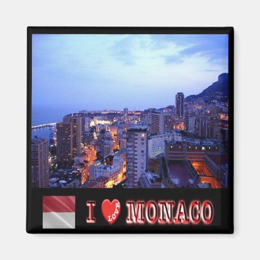zMC031 MONACO "I Love", Fridge Magneet (Voorkant)