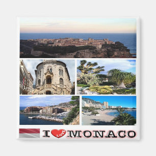 zMC033 MONACO collage "I Love", Fridge Magneet