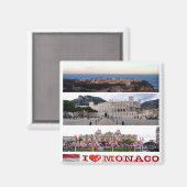zMC034 MONACO collage "I Love", Fridge Magneet (Voorkant / Achterkant)