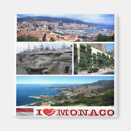 zMC035 MONACO collage "I Love", Fridge Magneet (Voorkant)