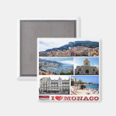 zMC037 MONACO collage "I Love", Fridge Magneet (Voorkant / Achterkant)