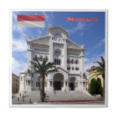 ZMC038 MONACO, kathedraal Notre-Dame-Immacu Tegeltje (Voorkant)