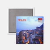 zMC039 MONACO BIJ NACHT, Fridge Magneet (Voorkant / Achterkant)