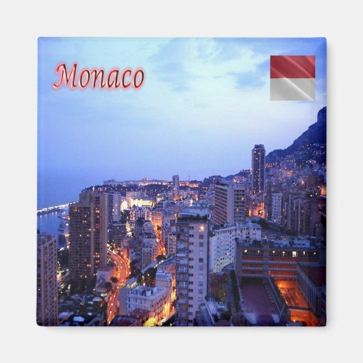 zMC039 MONACO BIJ NACHT, Fridge Magneet (Voorkant)