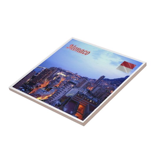 zMC039 MONACO BIJ NACHT, Tegeltje (Zijkant)