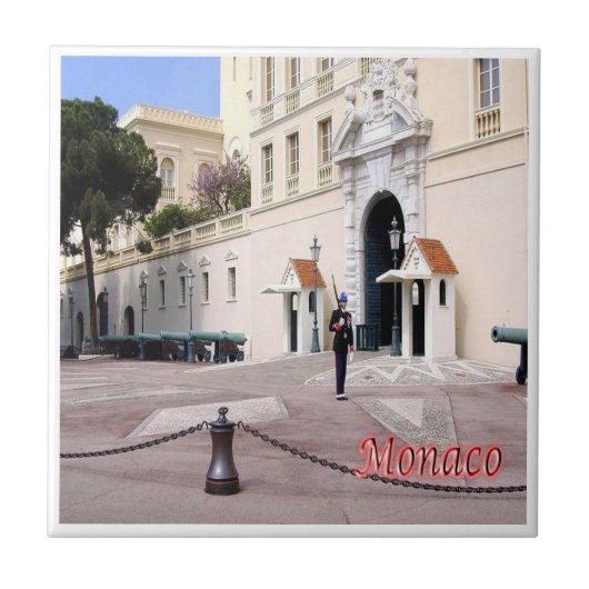 zMC050 BEWAKER IN HET PALEIS, Monaco, Tegeltje (Voorkant)