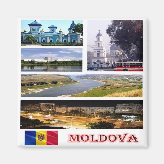 ZMD005 MOLDOVA collage mozaïek, Europa, Fridge Magneet (Voorkant)