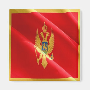 zME002 MONTENEGRIN waving FLAG Montenegro, Fridge Magneet