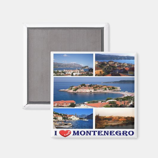 zME006 MONTENEGRO, I Love, Fridge Magneet (Voorkant / Achterkant)