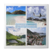zMF003 SAINT MARTIN, Mozaïek, Amerika, Tegeltje (Voorkant)