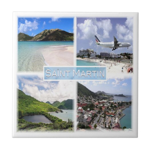 zMF003 SAINT MARTIN, Mozaïek, Amerika, Tegeltje (Voorkant)