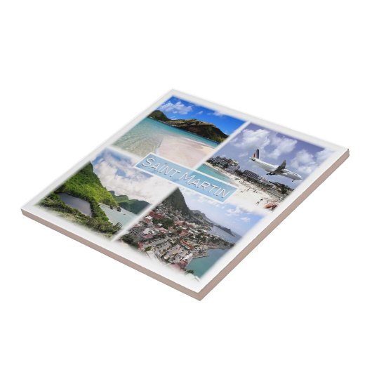 zMF003 SAINT MARTIN, Mozaïek, Amerika, Tegeltje (Zijkant)