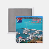 zMF006 MARIGOT, Saint Martin, Amerika, Fridge Magneet (Voorkant / Achterkant)
