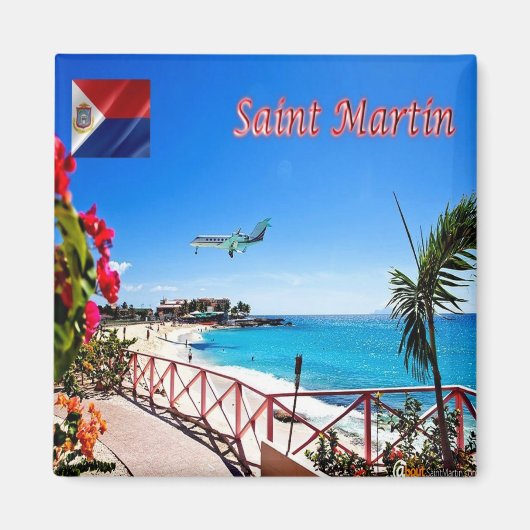 zMF007 SAINT MARTIN, Panorama, Amerika, Fridge Magneet (Voorkant)