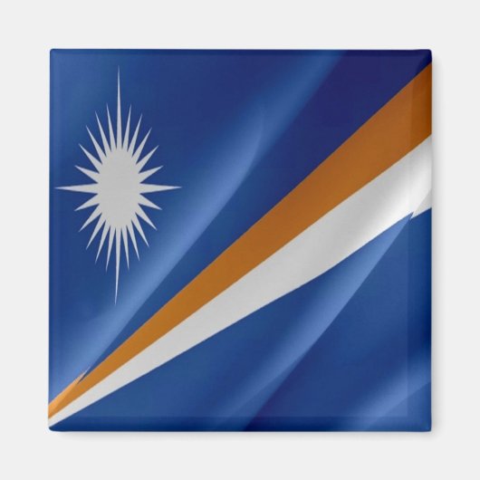 zMH002 WAVING VLAG, MARSHALLEILANDEN Magneet (Voorkant)