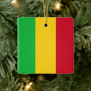 zML001 MALI, Vlag, Afrika, Keramisch Ornament