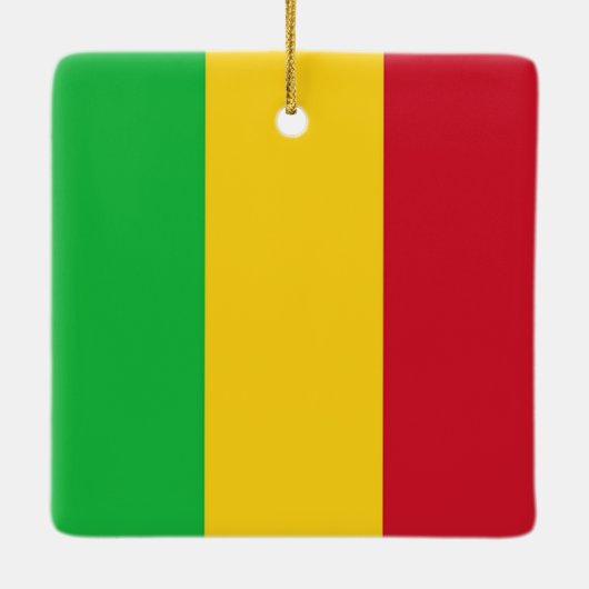 zML001 MALI, Vlag, Afrika, Keramisch Ornament (Achterkant)