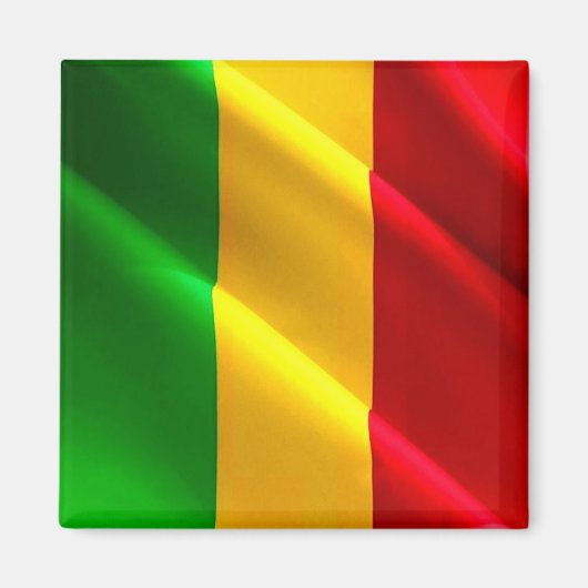 zML002 MALI, Waving Flag, Afrika, Fridge Magneet (Voorkant)
