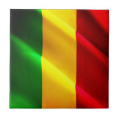 zML002 MALI, Zwaaiende Vlag, Afrika, Tegeltje (Voorkant)