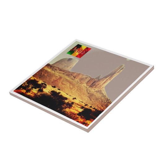 zML008 MALI, De Hand van Fatima, Afrika, Tegeltje (Zijkant)