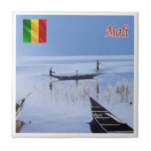 zML009 MALI, meer van Sélingué, Afrika, Tegeltje (Voorkant)