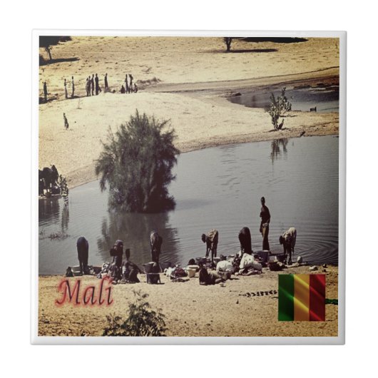 zML010 MALI, Panorama, Afrika Tegeltje (Voorkant)