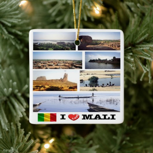 zML012 MALI Ik hou van, Mozaïek, Afrika, Keramisch Ornament (Boom)