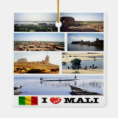 zML012 MALI Ik hou van, Mozaïek, Afrika, Keramisch Ornament (Achterkant)