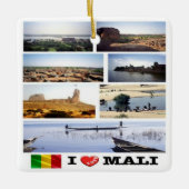 zML012 MALI Ik hou van, Mozaïek, Afrika, Keramisch Ornament (Voorkant)