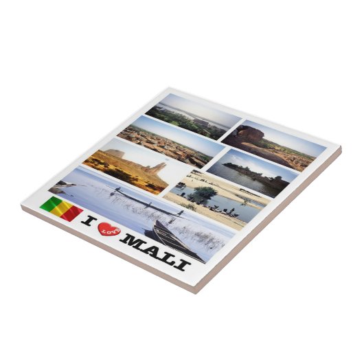 zML012 MALI Ik hou van, Mozaïek, Afrika, Tegeltje (Zijkant)