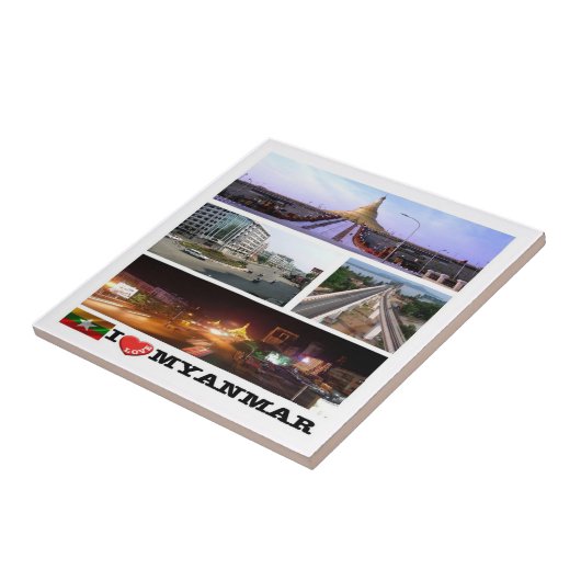 zMM005 ik hou van MYANMAR, Burna, Azië, Tegeltje (Zijkant)