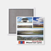 zMN003 MONGOLIA mozaïek, Azië, Fridge Magneet (Voorkant / Achterkant)