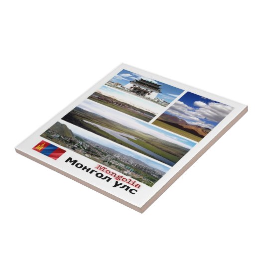 zMN003 MONGOLIË mozaïek, Azië, Tegeltje (Zijkant)