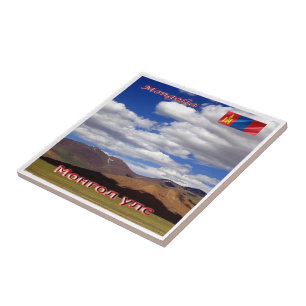 zMN006 MONGOLIË landschap, Azië, Tegeltje