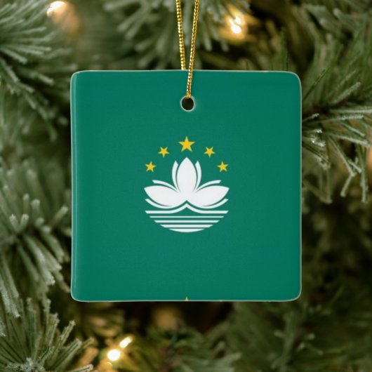 zMO001 Macaense Vlag Macau of Macao, Keramisch Ornament (Boom)